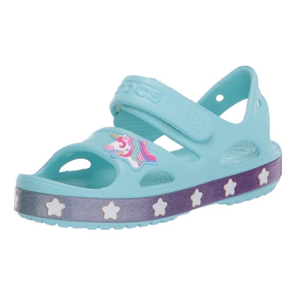 CROCS Other - Crocs ㋛ Fun Lab Ankle Strap Unicorn Sandals Water Shoes  ㋛ Turquoise ㋛ Size 2 ㋛